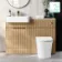 Sicily Fluted Country Oak Combination Vanity Basin with Marble Top & Tucson Toilet 1200mm - Brushed Brass Accents
