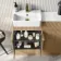 Sicily Fluted Country Oak Combination Vanity Basin with Marble Top & Tucson Toilet 1000mm - Brushed Brass Accents
