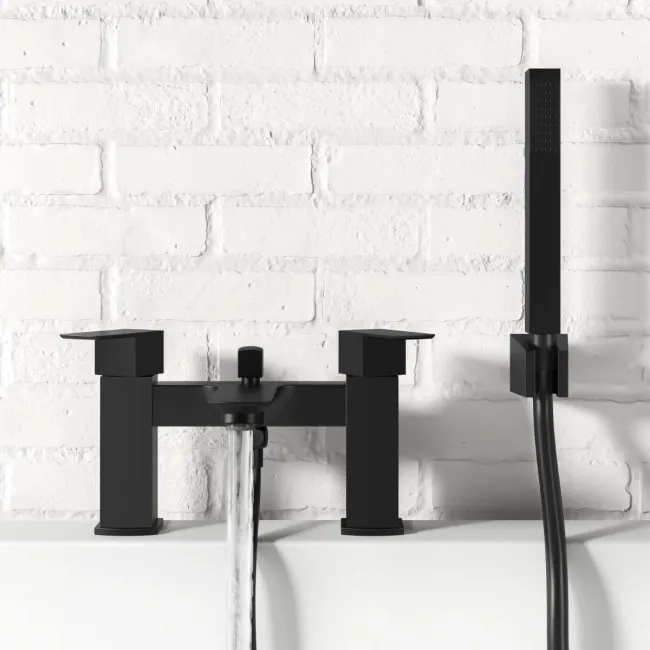 Mersey Matt Black Bath Filler & Handheld Shower