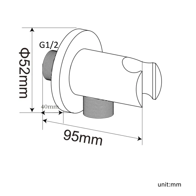 Matt Black Round Shower Outlet with Bracket