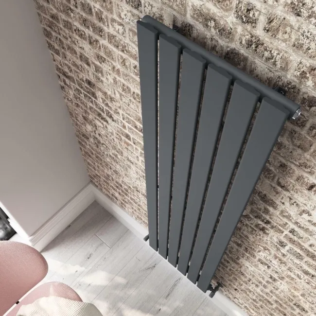 Faro Anthracite Single Flat Panel Vertical Radiator 1800x420mm