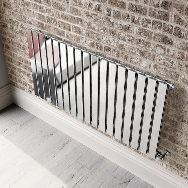 Faro Chrome Single Flat Panel Horizontal Radiator 600x1190mm