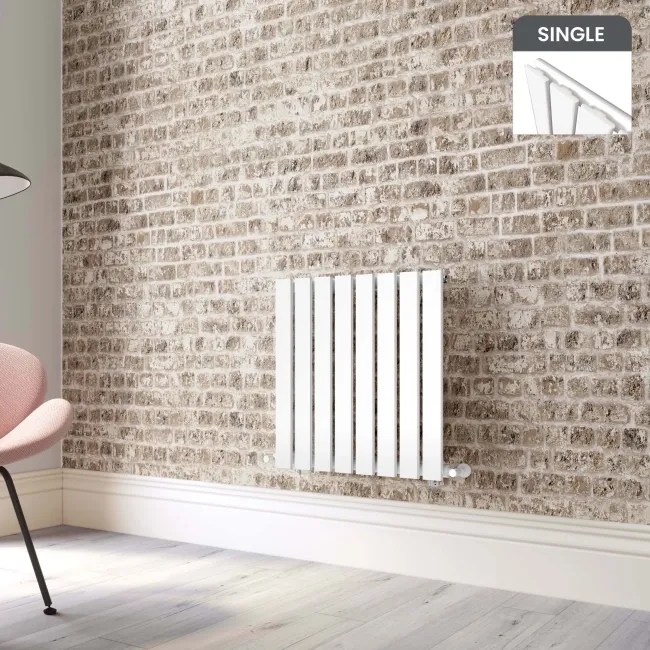 Faro White Single Flat Panel Horizontal Radiator 600x560mm