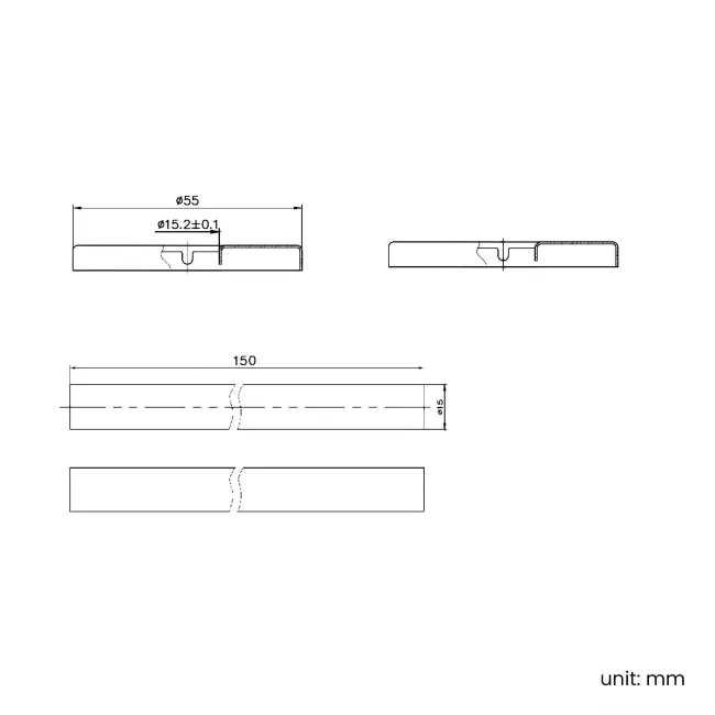 Stone Grey Pipe Connectors For Heated Towel Rails & Radiators (Pair) 150mm
