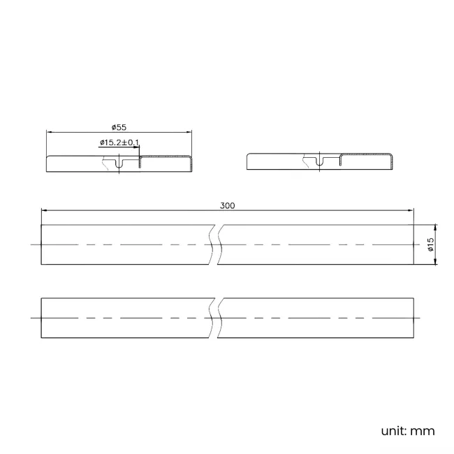 Stone Grey Pipe Connectors For Heated Towel Rails & Radiators (Pair) 300mm