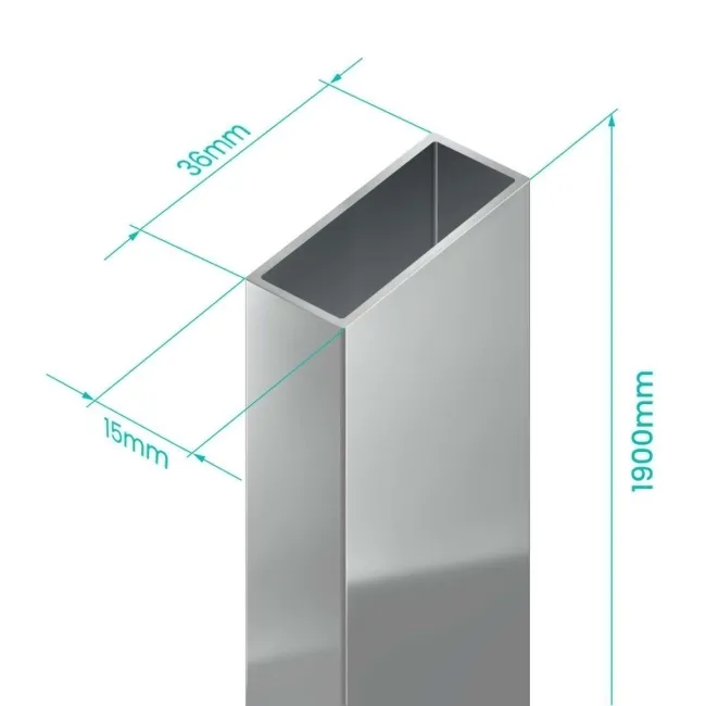 Hamburg 15mm Chrome Extension Profile 1900mm Height