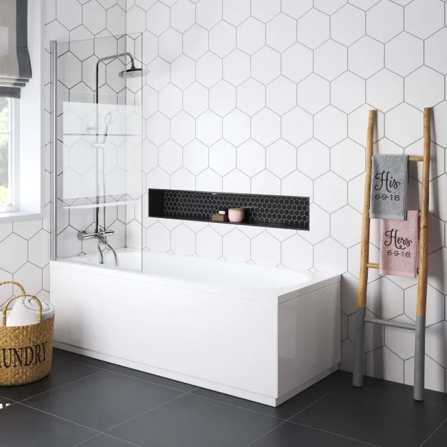 Venice 4mm Bath Screen - 800mm
