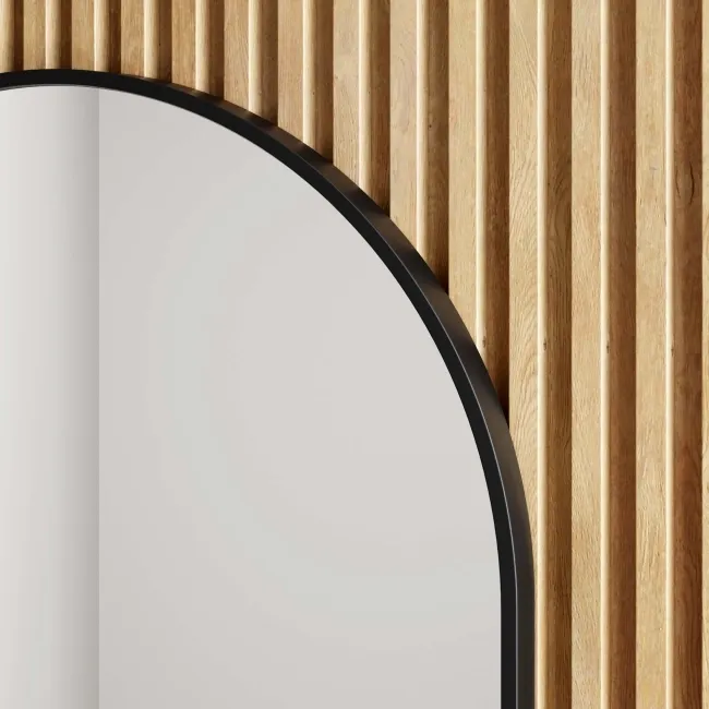 Essence Black Framed Pill Bathroom Mirror 1000x500mm