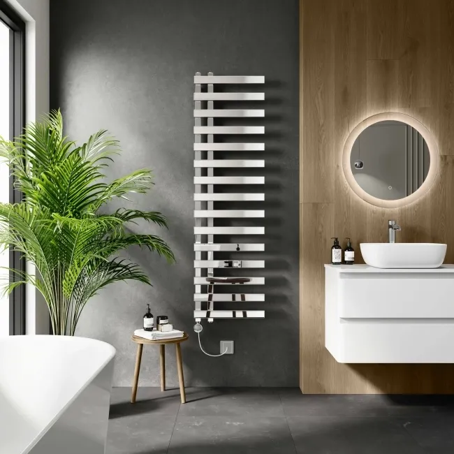 Palermo Electric Chrome Designer Heated Towel Rail 1600x450mm