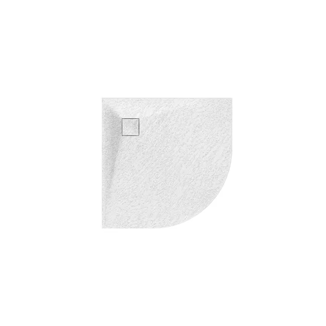 Berlin Quadrant Matt White Slate Effect SMC Composite Shower Tray 900x900mm