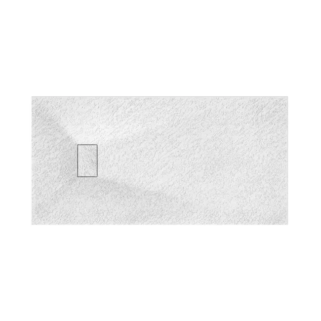 Berlin Rectangular Matt White Slate Effect SMC Composite Shower Tray 1700x800mm
