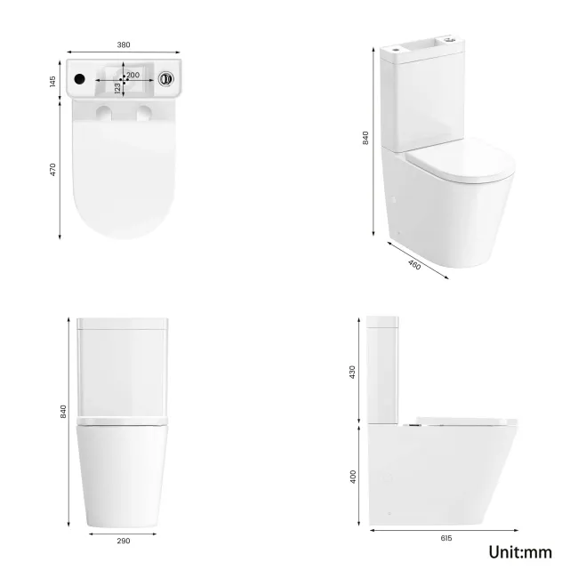 Boston 2-In-1 Combined Wash Basin & Rimless Toilet With Premium Soft Close Seat