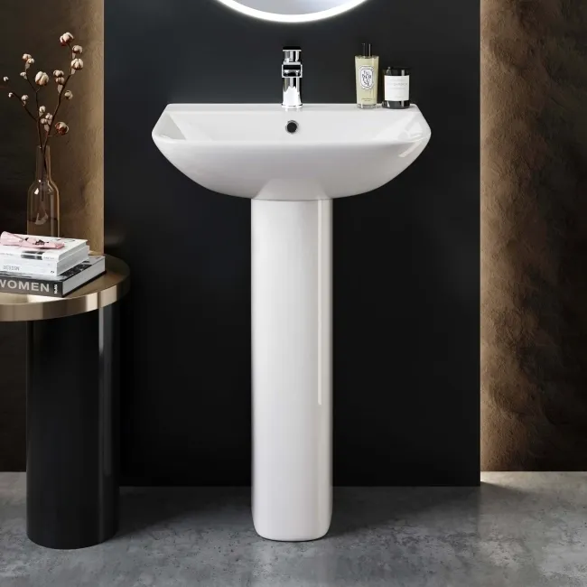Atlanta Square Pedestal Basin 550mm