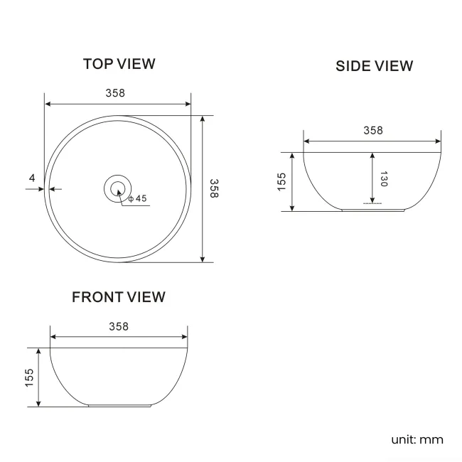 Bermuda Dove Grey Vanity With Round Counter Top Basin 600mm