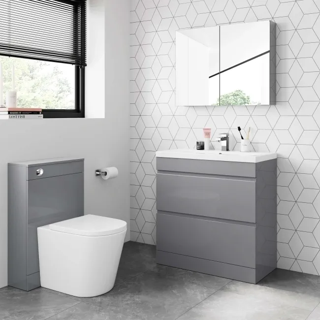 Trent Stone Grey Basin Drawer Vanity 800mm