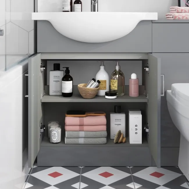 Quartz Stone Grey Combination Vanity Basin and Seattle Toilet 1150mm