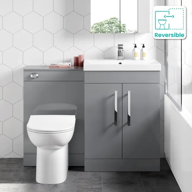 Avon Stone Grey Combination Vanity Basin and Aruba Toilet 1100mm