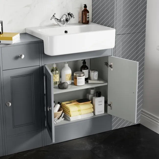 Monaco Dove Grey Combination Vanity Basin and Seattle Toilet 1500mm