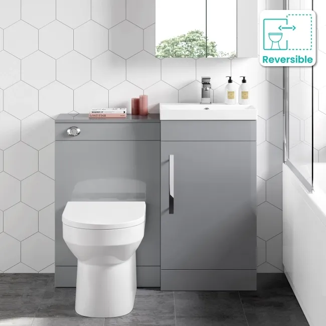 Avon Stone Grey Combination Vanity Basin and Miami Toilet 950mm