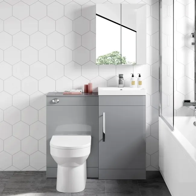 Avon Stone Grey Combination Vanity Basin and Miami Toilet 950mm