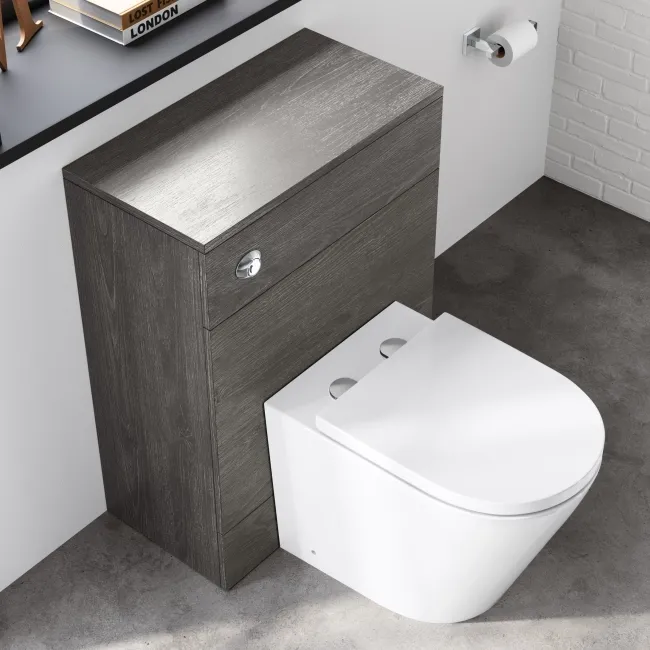 Charcoal Elm Back To Wall Unit and Boston Toilet