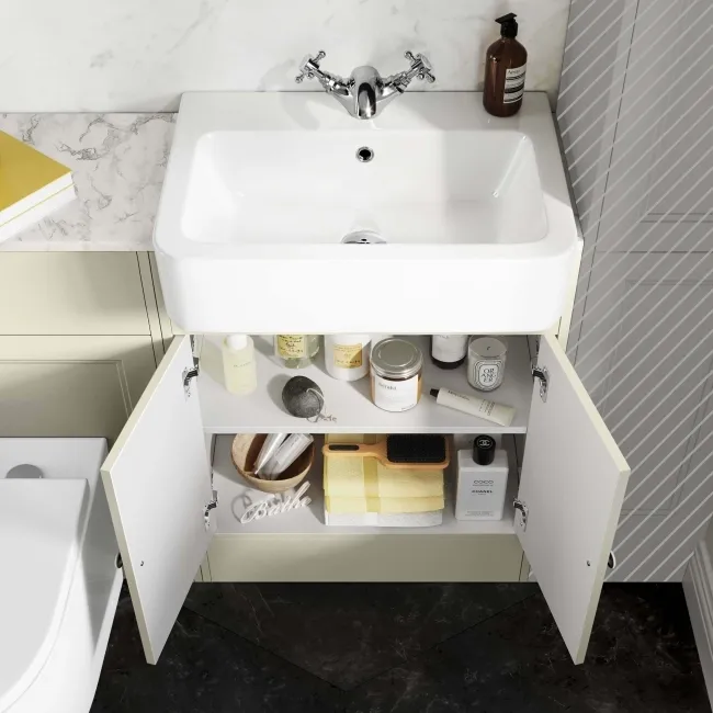 Monaco Chalk White Combination Vanity Basin with Marble Top & Boston Toilet 1200mm