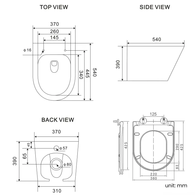 Traditional Graphite Grey Back To Wall Unit and Boston Toilet