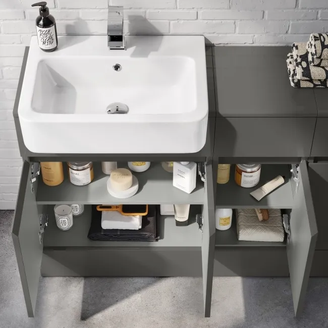 Foster Tungsten Grey Combination Vanity Basin and Houston Toilet 1500mm
