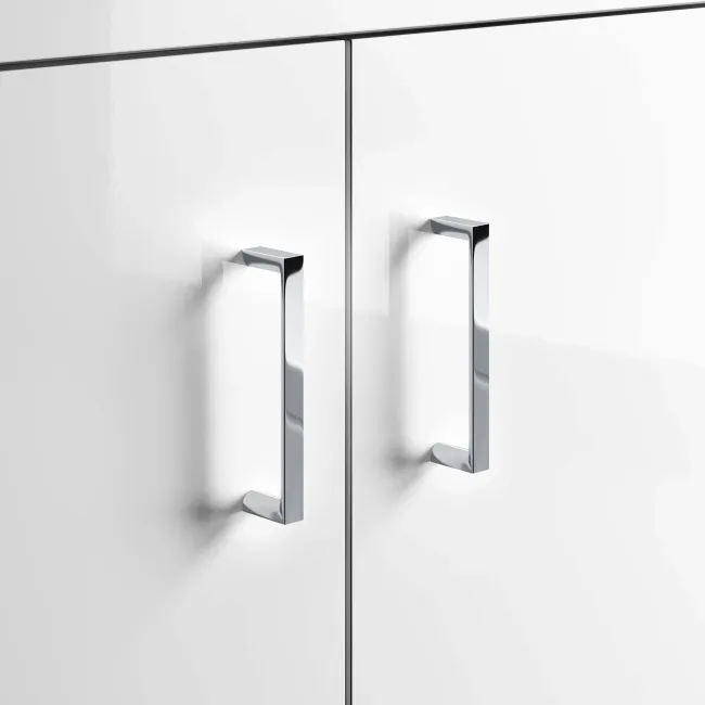 Quartz Gloss White Basin Vanity and Back To Wall Toilet Unit 1050mm - Excludes Toilet