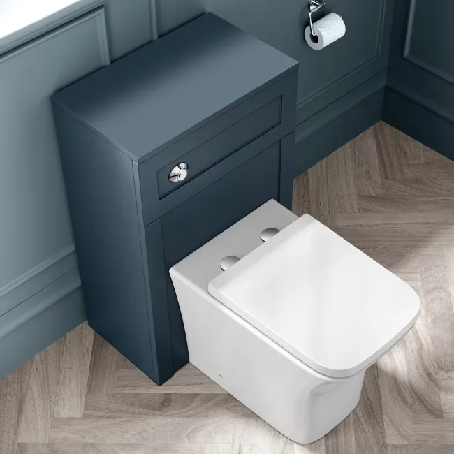 Capri Navy Blue Combination Vanity Basin and Houston Toilet 1150mm - Chrome Handles