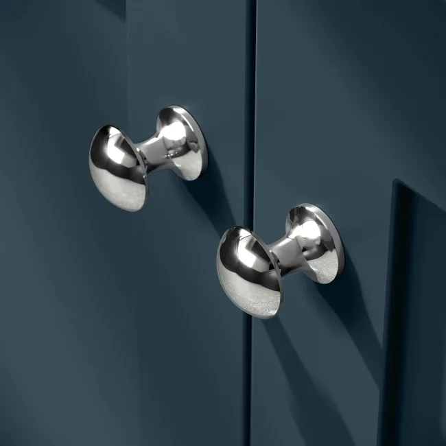 Milos Navy Blue Vanity with Oval Basin 500mm - Chrome Handles