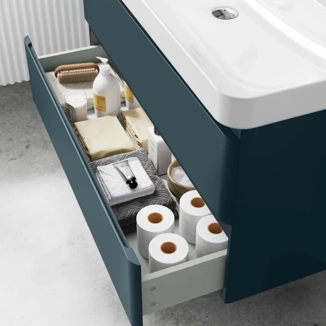 Corsica Inky Blue Basin Drawer Vanity 1000mm