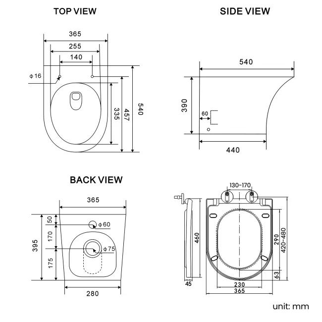 Sicily Fluted Black Walnut Combination Vanity Basin and Tucson Toilet 1200mm - Black Accents - Left Handed