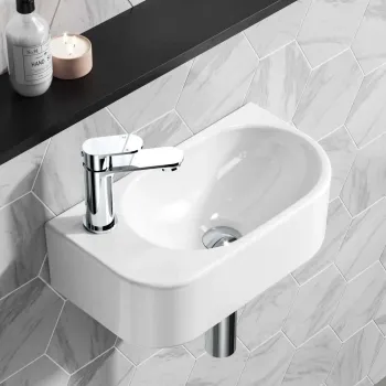 Georgia Wall Hung Left Handed 400mm Cloakroom Basin