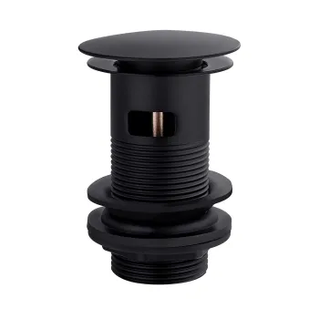 Matt Black Dome Top Pop Up Basin Waste - Slotted