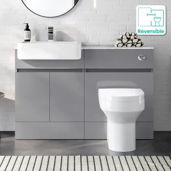 Foster Stone Grey Combination Vanity Basin with Marble Top & Denver Toilet 1200mm