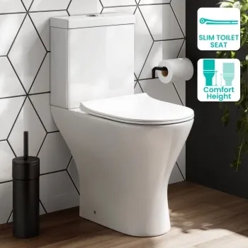 Napa Rimless Comfort Height Close Coupled Toilet With Slim Soft Close Seat