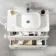 Omaha Linen White Wall Hung Drawer Vanity with Marble Top & Marin Basin 800mm
