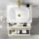 Omaha Linen White Wall Hung Drawer Vanity with Marble Top & Curved Counter Top Basin 600mm - Brushed Brass Accents