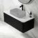 Sorrento Fluted Matt Black Wall Hung Drawer Vanity with Marble Top 1000mm - Excludes Counter Top Basin