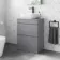 Trent Stone Grey Vanity Drawer with Curved Counter Top Basin 600mm