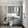 Monaco Dove Grey Combination Vanity Basin with Marble Top & Hudson Toilet with Wooden Seat 1200mm - Brass Knurled Handles