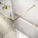 Lyon Brushed Brass 8mm Laminated Wet Room Shower Glass Panel with Gold Mesh Inlay 1100mm