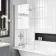 Abingdon 1700mm Roll Top Shower Bath - Black Claw Feet & 6mm Easy Clean Screen