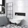 Abingdon 1500 Roll Top Shower Bath - Black Ball Feet & 6mm Easy Clean Matt Black Grid Screen