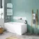Stafford  1600x700 Shower Bath & 4mm Screen with Rail