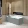 Witney 1700x700 Square Shower Bath & 6mm Easy Clean Matt Black Bath Screen