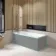 Witney 1700x700 Square Shower Bath & 6mm Easy Clean Brushed Gunmetal Bath Screen