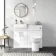 Harper Gloss White Back To Wall Unit 500mm and Aruba Toilet