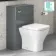 Corsica Curved Storm Grey Slimline Back To Wall Unit and Atlanta Toilet